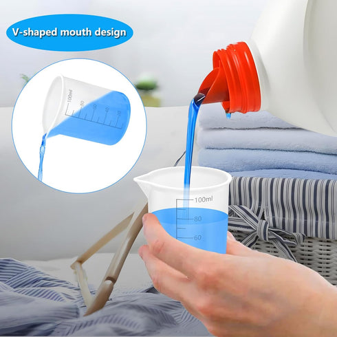 Flexible Laundry Detergent Cup, Silicone Laundry Detergent Measuring Cup Washable Laundry Measuring Cup for Liquid Detergent Reusable Pliable Sili...
