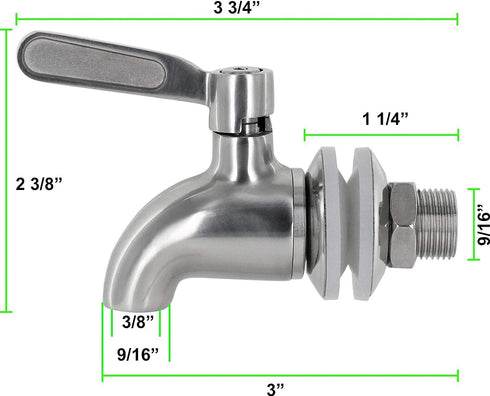 Estilo Stainless Steel Beverage Replacement, 2 Pack Drink Spout | Tower Jug, Carafe, Dispenser Spigot | Hot&Cold Milk, Water, Pumpkin Juice, Lemon...