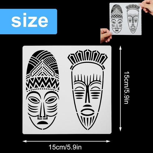 12 Pieces African Tribal Stencils for Painting on Wood African Tribal Painting Stencil Templates Reusable Plastic Art Craft Stencils for Scrapbook...