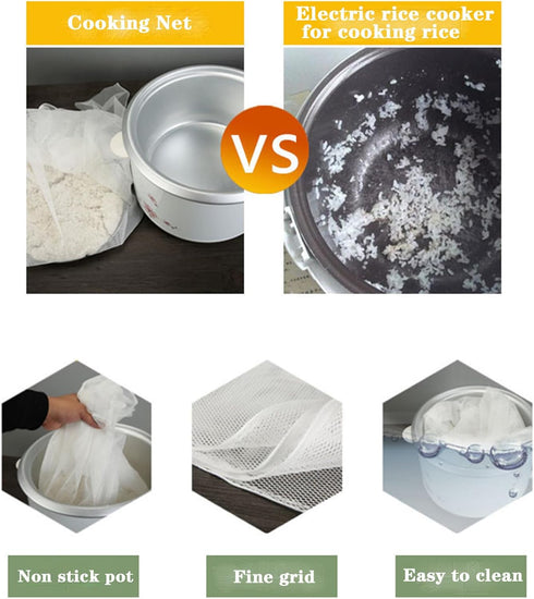 Rice Net,43" x 43" Sushi Rice Cooking Net,Non-Stick Rice Cooker Napkin,Reusable Home or Commercial Rice Net Napkin,Cooking Steam Cloth,Bamboo Stea...