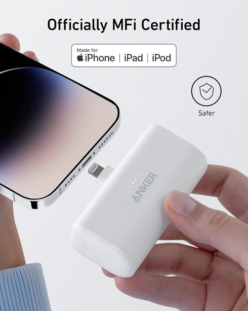 Anker Nano Portable Charger for iPhone, with Built-in MFi Certified Lightning Connector, Power Bank 5,000mAh 12W, Compatible with iPhone 14/14 Pro...