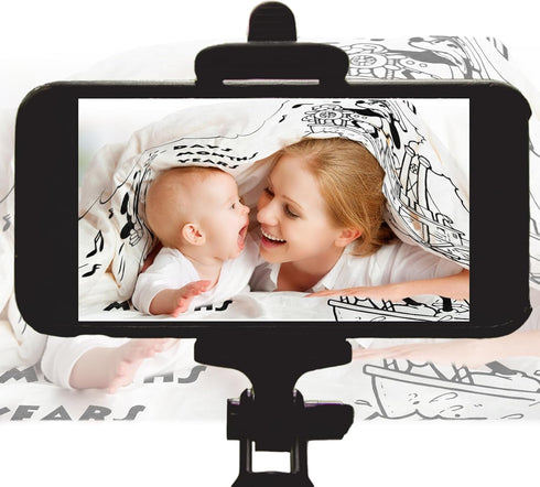 Baby Monthly Milestone Photo Blanket - Cartoon Mouse Design, Made with Soft Polyester and Classic Black & White Color Matching...