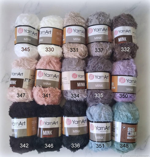 Yarn Art Yarnart Mink Fur, Soft Chunky Fluffy Faux Fuzzy Eyelash for Crochet Knit Clothes Knitting 50gr (Yarnart 345)......