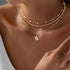 Gold Pearl Necklace?Layered Gold Choker Necklaces for Women Pearl Pendant Necklaces Stackable Stacked Stacking Layering Dainty Gold Necklace Pearl...