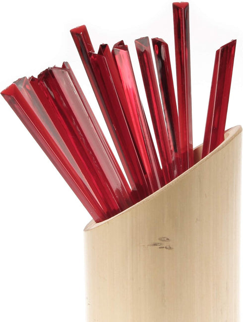 BambooMN - Triangular Prism Plastic Fruit Appetizer Cocktail Pick 3.5" (9cm) - Red - 1,000 Pieces...