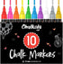 Chalkola Liquid Chalk Markers Erasable (10 Pack) w/Gold & Silver - Washable Paint Chalk Pens for Chalkboard Signs, Blackboard, Car Window, Bistro,...