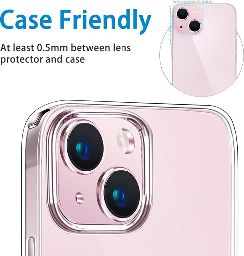 Compatible with iPhone 15 and iPhone 15 Plus Camera Lens Protector, Anti-Scratch Tempered Glass Camera Screen Protector Shockproof Full Protective...