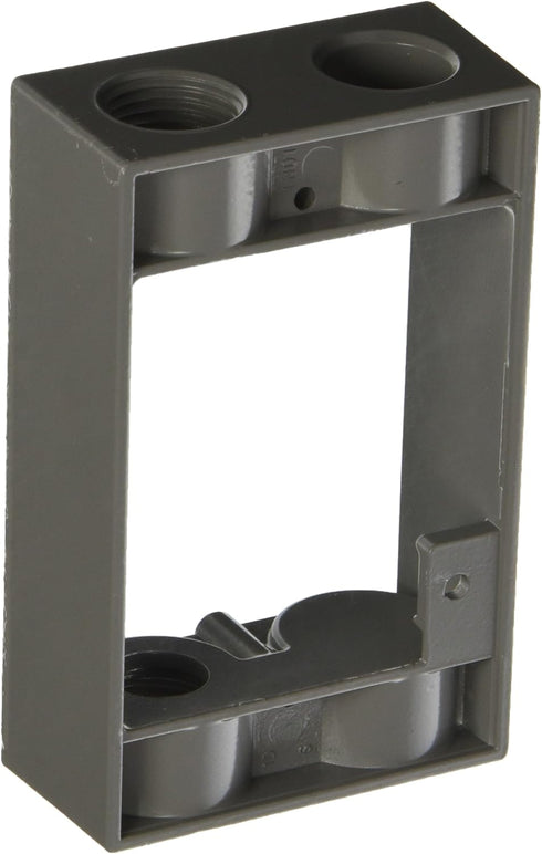 1-Gang Weatherproof Extension Adapter, Two 1/2 in. Threaded Outlets, Gray...