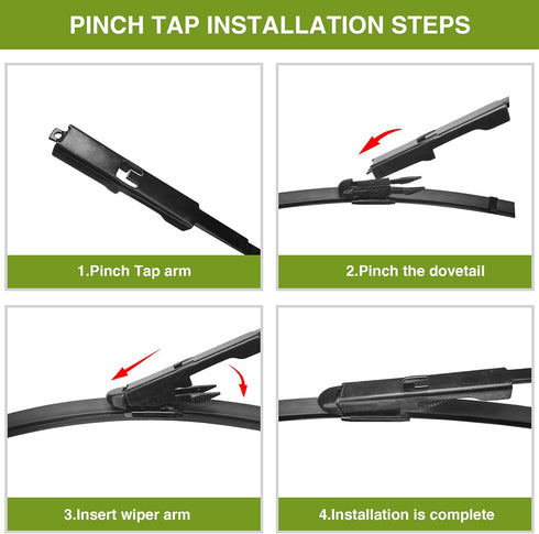 Factory Windshield Wiper Blade Wiper Set 24"+21" (Pinch Tab,Set of 2) Fits Buick Enclave and Chevrolet Traverse 2012-2017.GMC Acadia MK1 2012-2016...