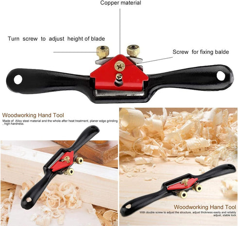 Draw Knife,10" Adjustable SpokeShave with Flat Base, Metal Blade Wood Working Hand Tool Perfect for Wood Craft, Wood Craver, Wood Working...