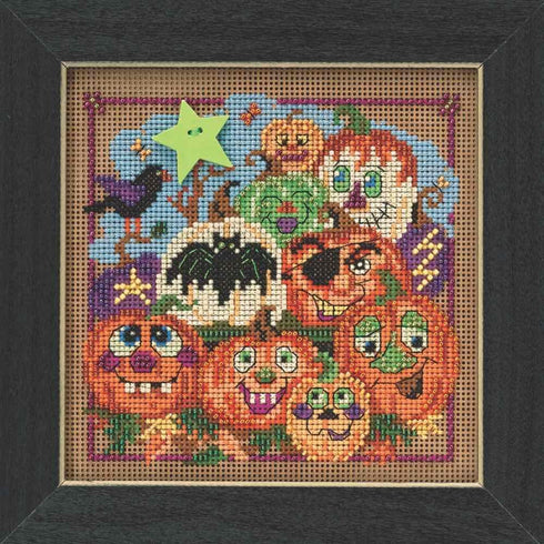Painted Pumpkins Halloween Beaded Counted Cross Stitch Kit Mill Hill 2015 Buttons & Beads Autumn MH145206...