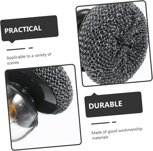 Ipetboom Wire Cleaning Brush Stainless Steel Flatware Round Dish Pads Wok Tools Pot Cleaning Brush Pan Scrubber with Handle Household Cleaning Too...