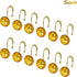 Sunlit Luxury Design Round Yellow Diamond Crystal Gem Bling with Glide Balls Shower Curtain Hooks, Rust Proof Metal Rhinestones Glam Shower Curtai...