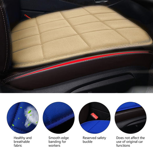 2PCS Car Seat Cover, Breathable Vehicle Front Seat Bottom Cushion Protector Pad, Anti-Slip Comfortable Ventilated Auto Mat Accessories Universal f...