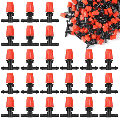 80 Pcs 1/4 Inch Drip Emitter Irrigation Drippers Misting Nozzles Adjustable Micro Spray Irrigation Emitters for Garden Agricultural Irrigation Pat...