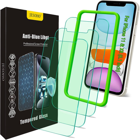 Screen Protector for iPhone 11, iPhone XR (6.1") HD Anti Blue Light Blocking Tempered Glass Film, Eye Protection,Case Friendly, No Bubbles, Anti G...