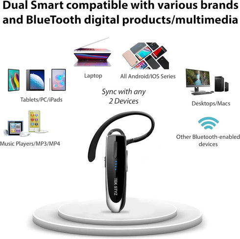 V5.3 Wireless Bluetooth Earpiece for Samsung Galaxy S24 S23 S22 S22 S20 +/ Ultra/Galaxy A/Z Flip & Fold / A8 Tab, IPX3 Waterproof Mic Headset CVC ...