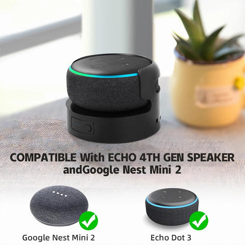 Battery Base for Echo Dot 3rd Gen Battery Stand Portable Charger for Dot 3rd & Google Mini 2 Back up Battery 8 Hours Play time, Not Include Speake...