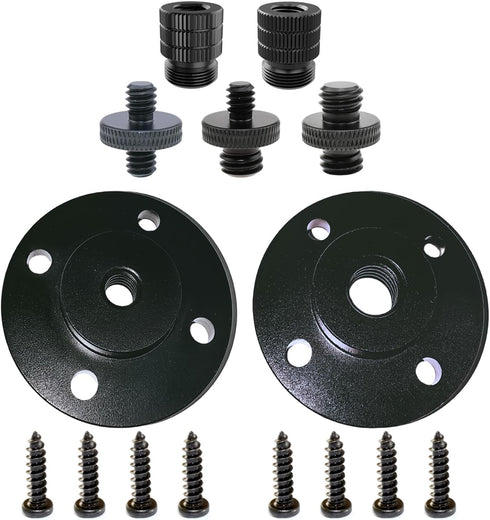 2PCS Camera Adapter Mount Multifunction Desktop Microphone Flange Mount Male 1/4-20 and 3/8-16 and 5/8-27 Inch Female Mic Monitor Mount...