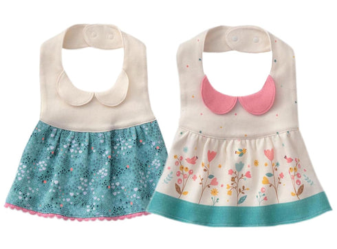 GZMM Baby Girl's Princess Type Waterproof Bibs with Adjustable Snaps,2 Pack...
