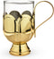 Twine Mulled Wine Glass for Hot Toddies and Cocktails, Clear Glass Mug with Gold Plated Stainless Steel Handle, 12 Oz Set of 1...