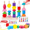 LovesTown Beads Sequencing Toy, Wooden Stacking Toys Montessori Toys for Kids Coordination Toy Educational Preschool Learning Toys for Boys Girls ...