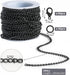 Lemonkey 33 Feet Metal Black Necklace Chains Curb Links Chains Bulk for Jewelry Making DIY Craft Kit with Lobster Clasps Jump Rings...
