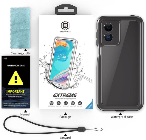 for Motorola Moto G Play 2024 Phone Case Waterproof IP68 Certified Dustproof Shockproof Built-in Screen Protector Rugged Full Body Protective Cove...