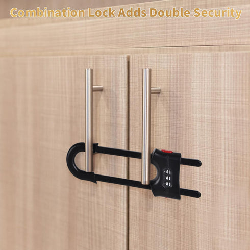 4 Pack U-Shaped Sliding Cabinet Locks Multifunctional Child Safety Lock Adjustable Baby Proof Clips for Home Cabinets Refrigerator Doors Cabinet K...