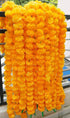 Marigold Garland for Decoration 5 feet Long Strands Artificial Marigold Flowers, Indian Décor for Pooja, Wedding Christmas, Events (Orange, 5)...