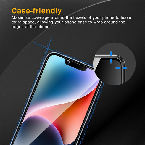 3 Pack Tempered Glass Screen Protector for iPhone 14/13?6.1 inch? + 3 Pack Camera Lens Protecto,Mounting Frame, Anti-Fingerprint, 9H Hardness, Scr...