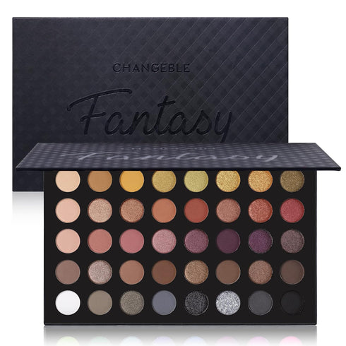 Professional Neutral Eyeshadow Makeup Palette, 40 Pigmented Matte Shimmer Warm Eye Shadows, Naked Nudes Rose Gold Smoky Brown Pressed Powder Palle...