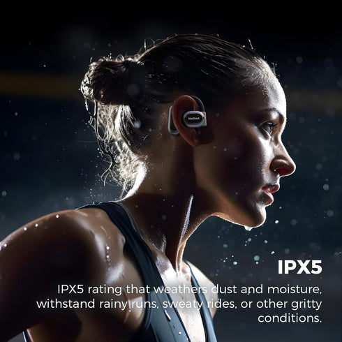 Open Ear Headphones Lightweight Wireless Bluetooth Headphones 55H Playtime Open Ear Earbuds Bluetooth 5.3 Touch Control Air Conduction IPX7 Waterp...
