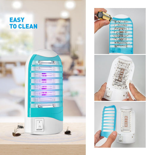 Indoor Bug Zapper for Home Mosquito Killer Trap Zapper, Electric Gnat Fly Trap Zapper for House Plug in Bug Killer Light Lamp Eliminates Flying Pe...