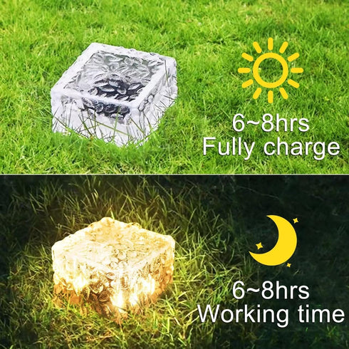 Solar Outdoor Lights Solar Brick Lights Waterproof 3 Pack Solar LED Landscape Lights Solar Ground Lights for Garden Courtyard Pathway,Christmas Fe...