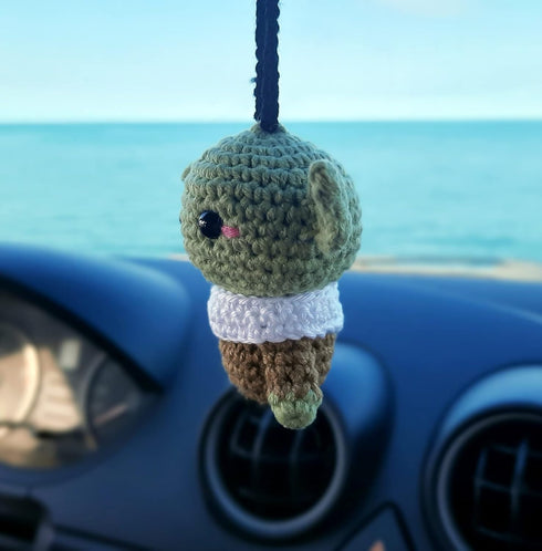 Alien, Car Mirror Hanging Decorations, Crochet Handmade Car Rear View Mirror Holder Hanging Accessories, Bag Ornament....