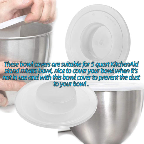 Upgrade Mixers Bowl Covers for Kitchen aid accessories attachments, Fits Stainless Steel Bowl Lift Stand Mixers 5-6 Quart Models KV25G KP26M1X (2 ...