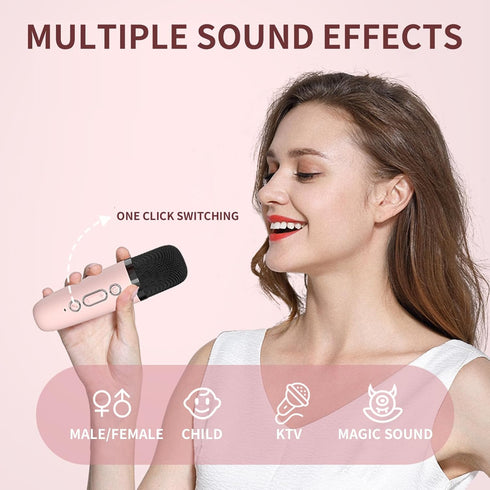 Mini Karaoke Machine for Kids, Portable Bluetooth Speaker with Wireless Microphone?Kids Music Player Toys for Girls and Boys,3,4, 5, 6, 7, 8+ Year...