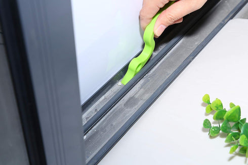 2pcs Hand-held Groove Gap Cleaning Tools Door Window Track Kitchen Cleaning Brushes(Green)...