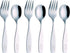 Exzact Children Flatware 6pcs - 3 x Forks, 3 x Spoons - Toddler Utensil Kids Silverware Cutlery Stainless Steel - Dishwasher Safe...