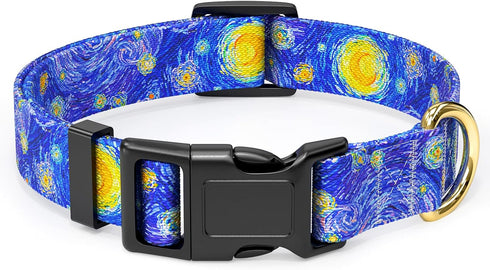 Dog Collar, Adjustable Dog Collars for Medium Dogs, Cute Puppy Collar for Boy and Girl Dogs, Soft Nylon Pet Collar with Quick Release Buckle for W...