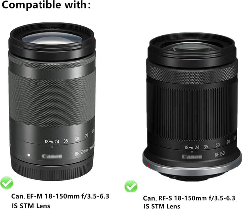 JJC EW-60F Reversible Lens Hood for Canon RF-S 18-150mm F3.5-6.3 is STM Lens on EOS R7 R10 & for Canon EF-M 18-150mm F3.5-6.3 is STM on EOS M50 M6...
