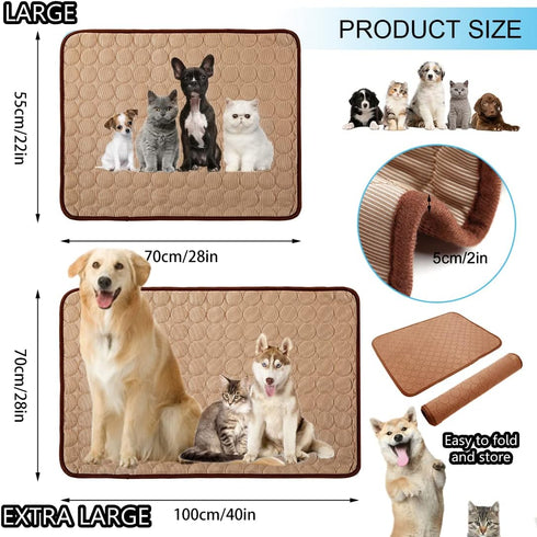 SOMOYA Dog Self Cooling Mat Pet Washable Pads Breathable Pet Blanket Hot Weather Sleeping Kennel Mat,Ice Silk Sleep Mat Pad Non-Toxic Breathable S...