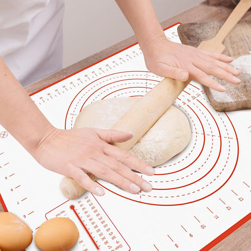 2 Pack Silicone Baking Mat, 24" x 16"Extra Thick Large Non Stick Pastry Mat Sheet for Dough Pie Crust Rolling Mats for Making Cookies Macarons Bre...