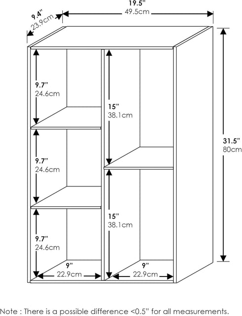 Furinno Luder Bookcase / Book / Storage , 5-Cube, White...