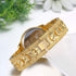 JewelryWe Men Watches Gold Tone Alloy Quartz Watch Stylish Rhinestone Business Casual Dress Wristwatches for Father's Day...