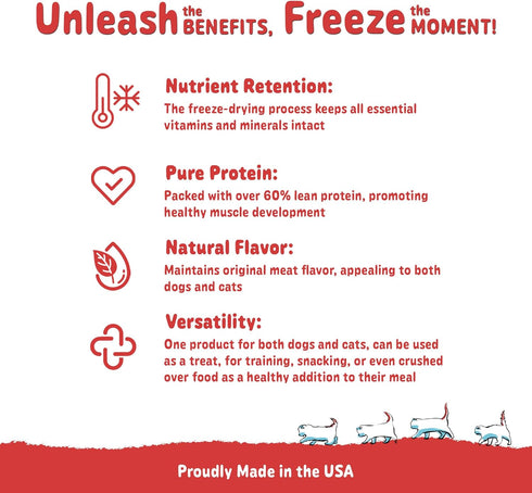 Beef Liver Treats, 4oz, Freeze-Dried Raw Training Dog & Cat Food Topper...