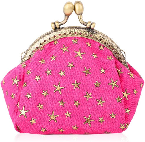 Oyachic Coin Purse, Small Denim Change Purse,Stars Wallet with Clasp,Vintage Money Bag,Car Coin Holder Pouch for Woman Girls...
