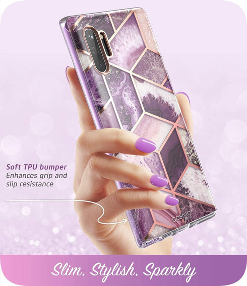 i-Blason Cosmo Series Case Designed for Galaxy Note 10 (2019 Release), Protective Bumper Marble Design Without Built-in Screen Protector (Purple)...
