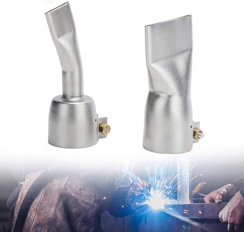 2Pcs Welding Gun Flat Nozzle, Stainless Steel Alloy 20mm Small+40mm Large Tip Welding Gun Nozzle, Hot Air Tourch Gun Soldering Supplies Accessory ...
